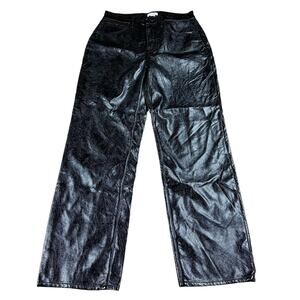 GOOD AMERICAN Good 90's Vinyl Straight Leg Pants Women's Size 8/29 FLAWED
